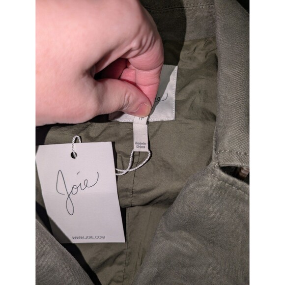 Joie Jacket XS Women's Green Utility Military Field Embroidered Drawstring Waist - Picture 12 of 15